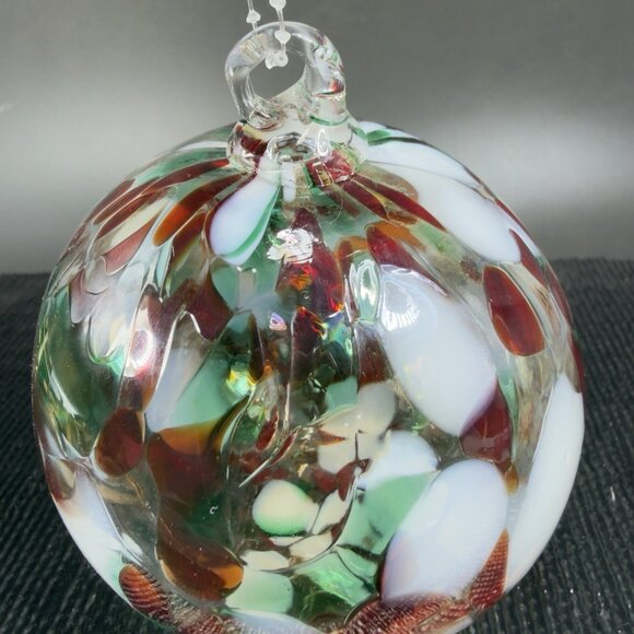 Hand Blown Studio Art Glass Orb Ornament Friendship Ball Witch Ball Hand Made - Picture 4 of 14